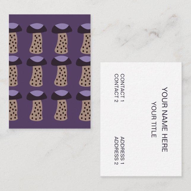Mushroom Purple  Business Card (Front/Back)