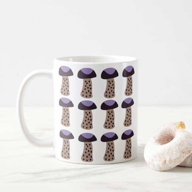 Mushroom Purple  Coffee Mug (With Donut)