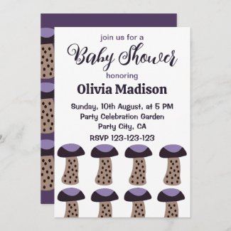 Mushroom Purple Mushroom Baby Girl Baby Shower