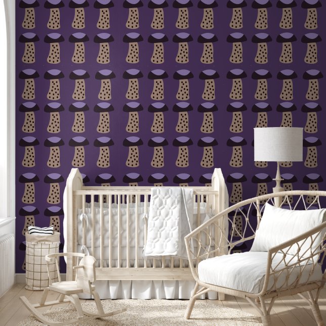 Mushroom Purple Mushroom Wallpaper (Kids)