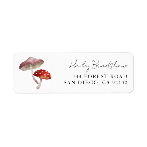 Mushroom Return Address Label
