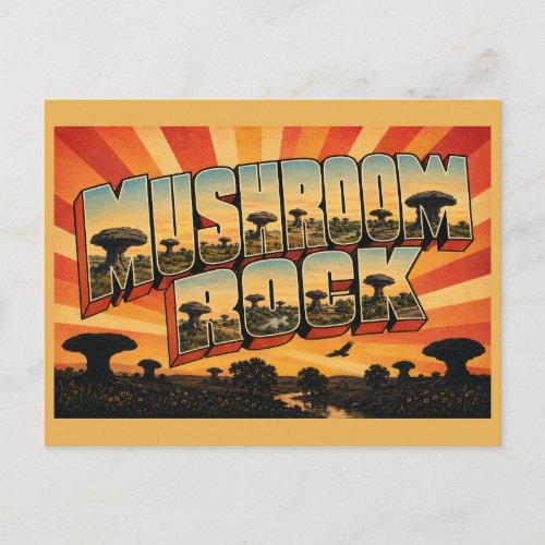 Mushroom Rock Kansas Sandstone Concretions Prairie Postcard