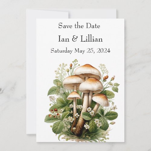 Mushroom Rustic Save the Date Card