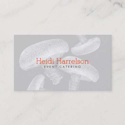 Mushroom Screen_Print Illustration WhiteGray Business Card