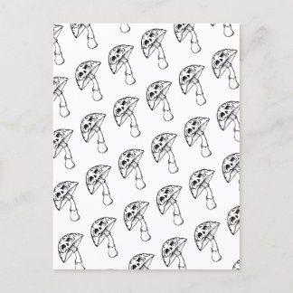 mushroom skull greeting card