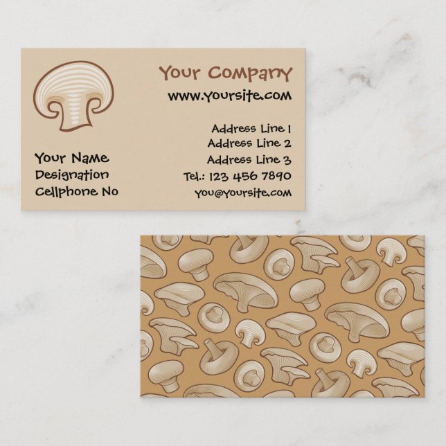 Mushroom Slice Icon Business Card (Front/Back)