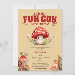 Mushroom Snail Woodland Fall baby shower Custom Invitation