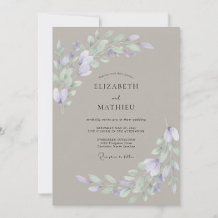Mushroom Soft Watercolor Wedding Invitation