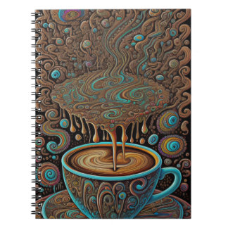 Mushroom Spores Coffee Psychedelic Melting Drip Notebook