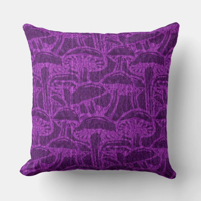 Mushroom story pattern throw pillow (Front)