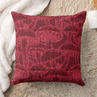 Mushroom story pattern throw pillow