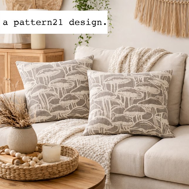 Mushroom story pattern throw pillow (Creator Uploaded)
