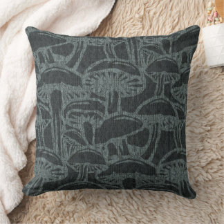 Mushroom story pattern throw pillow