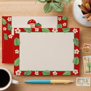 Mushroom Strawberry Valentine Envelope