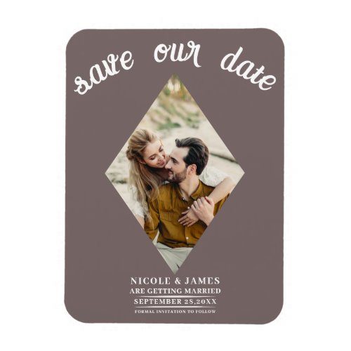 Mushroom Taupe Photo Wedding Save the Date Magnet