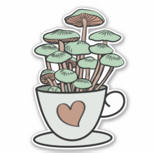 Mushroom Tea/Coffee Cup Sticker