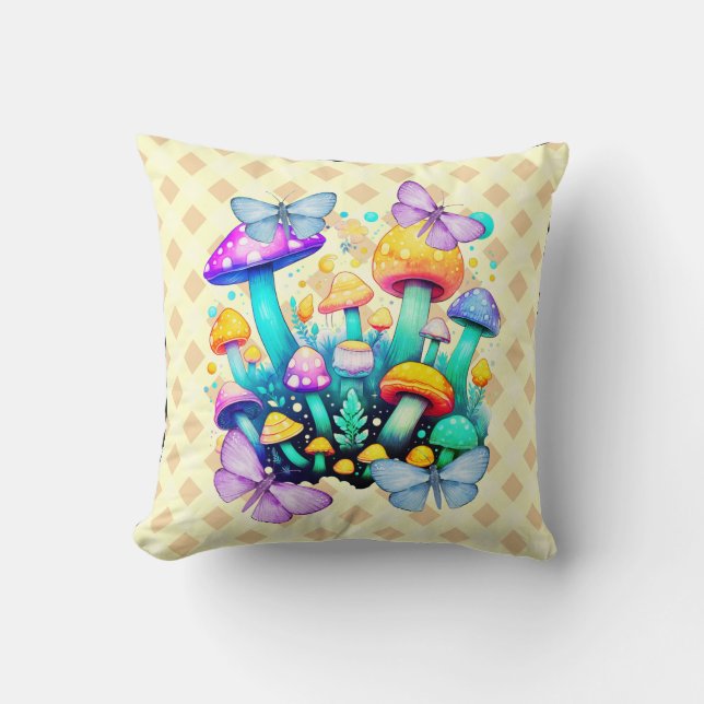  mushroom throw pillow (Front)