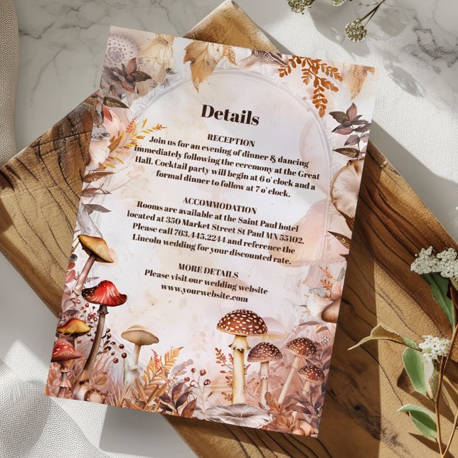 Mushroom Toadstool Enchanted Forest Wedding Enclosure Card (Creator Uploaded)