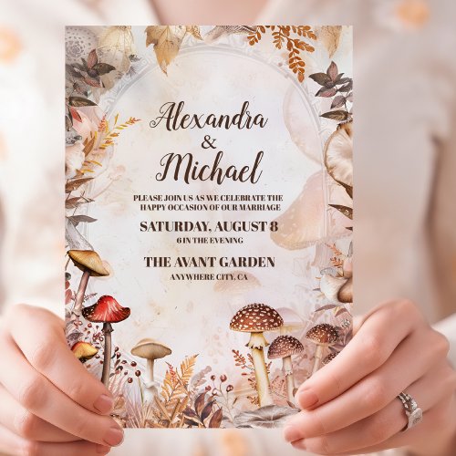 Mushroom Toadstool Enchanted Forest Wedding Invitation