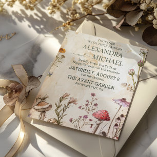 Mushroom Toadstool Enchanted Forest Wedding Invitation