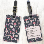 Mushroom Toadstool Fungi Personalized Luggage Tag<br><div class="desc">Mushrooms,  toadstools and fungi on a dark background.  Perfect for autumn or fall,  or any time.  Original art by Nic Squirrell. Change the details on the reverse to personnalize.</div>