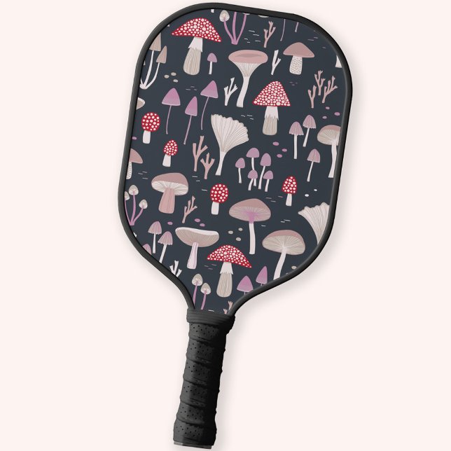 Mushroom Toadstool Fungi Pickleball Paddle (Mushroom fungi and toadstool dark Pickleball padle)