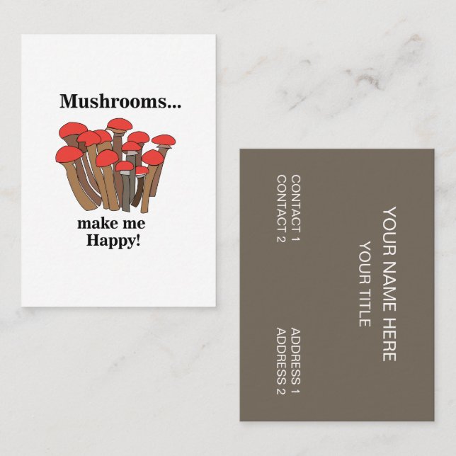 Mushroom Toadstool Fungi Red Mushrooms Business Card (Front/Back)