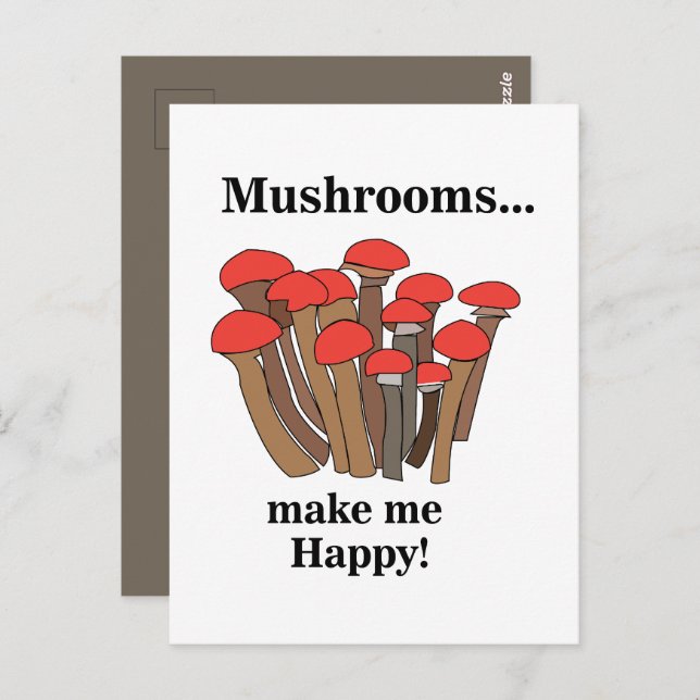 Mushroom Toadstool Fungi Red Mushrooms Postcard (Front/Back)