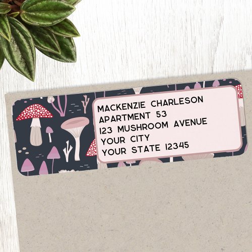 Mushroom Toadstool Fungi Return Address Label