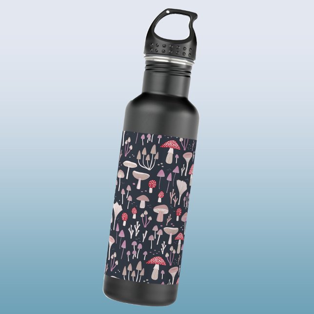Mushroom Toadstool Fungi Stainless Steel Water Bottle (Mushroom toadstool pattern water bottle)