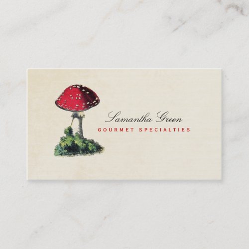 Mushroom Toadstool Red Vintage Business Card