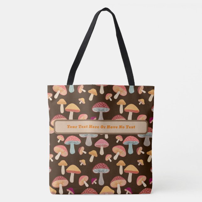 Mushroom Toadstool Woodland Forest Boho Hippie Tote Bag (Front)