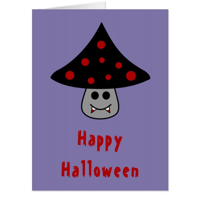 Mushroom Vampire Big Halloween Card (Front)