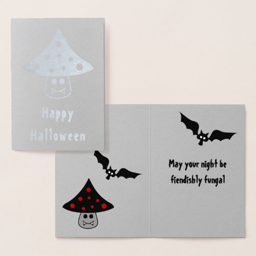 Mushroom Vampire Foil Halloween Card