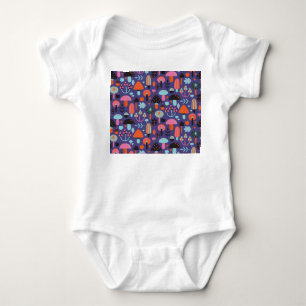 Mushroom Variety: Vintage Illustration Baby Bodysuit