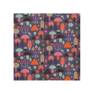 Mushroom Variety: Vintage Illustration Wood Wall Art