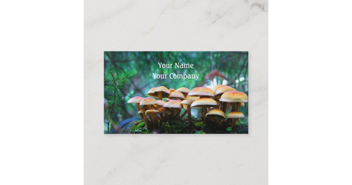 mushroom village business card template Zazzle