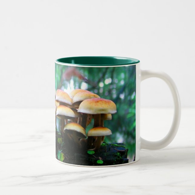 mushroom village Two-Tone coffee mug (Right)