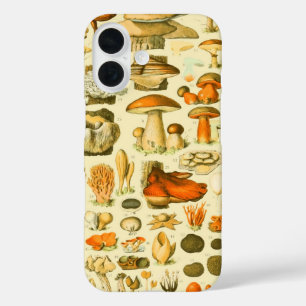 Mushroom Vintage Toadstool Antique Art iPhone 16 Case