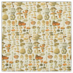 Mushroom Vintage Toadstool Antique Art Fabric