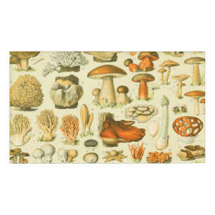 Mushroom Vintage Toadstool Antique Art Name Tag