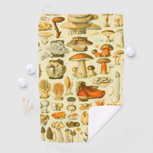 Mushroom Vintage Toadstool Antique Illustration Golf Towel
