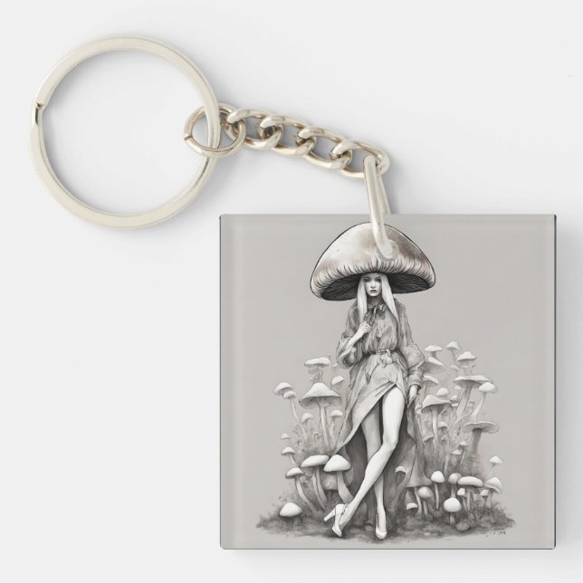 Mushroom Vogue Lady Keychain (Front)