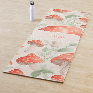 Mushroom Watercolor Colorful Personalized Pattern Yoga Mat