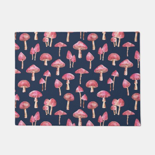 Mushroom Watercolor Pattern Doormat