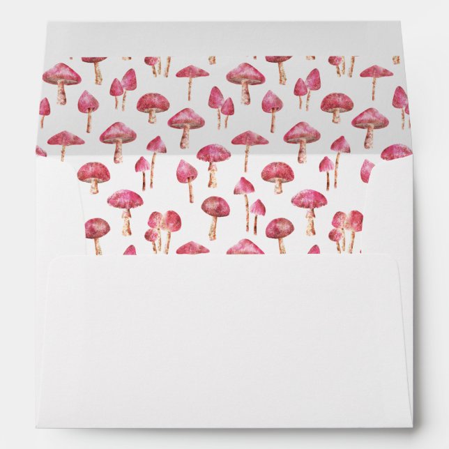 Mushroom Watercolor Pattern Envelope (Back (Bottom))