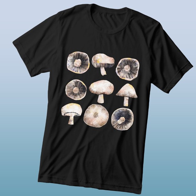 Mushroom Watercolor Tri-Blend Shirt (Mushroom and toadstool fungi art triblend t-shirt)