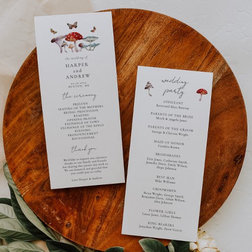 Mushroom Wedding Ceremony Program