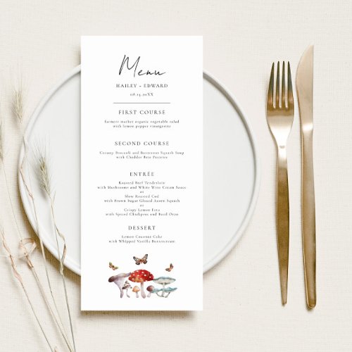 Mushroom Wedding Dinner Menu