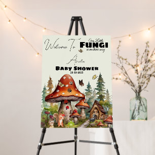 Mushroom Whimsical Forest Baby Shower Welcome Sign